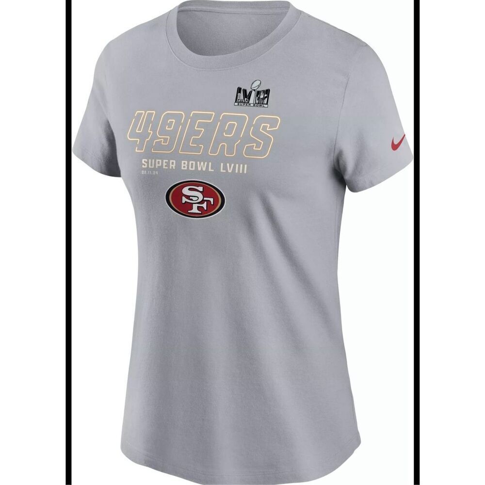 🏈 Nike Gray Women’s San Francisco Forty Niners NFL Football Super Bowl Top Large
